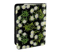 Wykjtwo Edelweiss Alpin Suisse Floral, Porte-Passeport Portefeuille de Voyage en Cuir PU Étui pour Passeport Couvre-Passeport 6,5 po