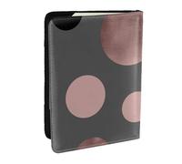 Wykjtwo Élégant Faux Rose Gold Blush Rose Cercles Noirs, Porte-Passeport Portefeuille de Voyage en Cuir PU Étui pour Passeport Couvre-Passeport 6,5 po