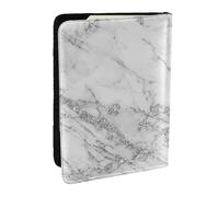 Wykjtwo Élégant Marbre Chic Blanc Gris Argent Glitter, Porte-Passeport Portefeuille de Voyage en Cuir PU Étui pour Passeport Couvre-Passeport 6,5 po