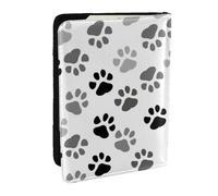 Wykjtwo Empreinte de Patte de Chien, Porte-Passeport Portefeuille de Voyage en Cuir PU Étui pour Passeport Couvre-Passeport 6,5 po