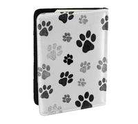 Wykjtwo Empreinte de Patte de Chien, Porte-Passeport Portefeuille de Voyage en Cuir PU Étui pour Passeport Couvre-Passeport 6,5 po