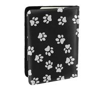 Wykjtwo Empreinte de Patte de Chien, Porte-Passeport Portefeuille de Voyage en Cuir PU Étui pour Passeport Couvre-Passeport 6,5 po