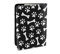 Wykjtwo Empreinte de Patte, Porte-Passeport Portefeuille de Voyage en Cuir PU Étui pour Passeport Couvre-Passeport 6,5 po