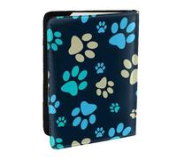 Wykjtwo Empreinte de Pied de Chien, Porte-Passeport Portefeuille de Voyage en Cuir PU Étui pour Passeport Couvre-Passeport 6,5 po