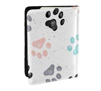 Wykjtwo Empreintes de Pattes de Chien, Porte-Passeport Portefeuille de Voyage en Cuir PU Étui pour Passeport Couvre-Passeport 6,5 po