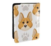 Wykjtwo Empreintes de Pattes de Visage de Chien Mignon, Porte-Passeport Portefeuille de Voyage en Cuir PU Étui pour Passeport Couvre-Passeport 6,5 po