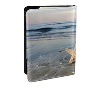 Wykjtwo Étoile De Mer, Coquille, Sunny Beach, Porte-Passeport Portefeuille de Voyage en Cuir PU Étui pour Passeport Couvre-Passeport 6,5 po