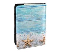 Wykjtwo Étoiles de mer sur du sel de mer, Porte-Passeport Portefeuille de Voyage en Cuir PU Étui pour Passeport Couvre-Passeport 6,5 po