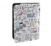 Wykjtwo Expérience de Chimie, Porte-Passeport Portefeuille de Voyage en Cuir PU Étui pour Passeport Couvre-Passeport 6,5 po