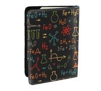 Wykjtwo Expérience d'équation de Chimie pédagogique, Porte-Passeport Portefeuille de Voyage en Cuir PU Étui pour Passeport Couvre-Passeport 6,5 po