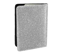 Wykjtwo Faux Paillettes argentées Scintillantes imprimées, Porte-Passeport Portefeuille de Voyage en Cuir PU Étui pour Passeport Couvre-Passeport 6,5 po