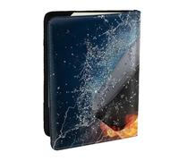 Wykjtwo Feu de Hockey sur Glace, Porte-Passeport Portefeuille de Voyage en Cuir PU Étui pour Passeport Couvre-Passeport 6,5 po