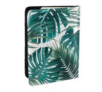 Wykjtwo Feuille de Palmier de la Jungle Tropicale, Porte-Passeport Portefeuille de Voyage en Cuir PU Étui pour Passeport Couvre-Passeport 6,5 po