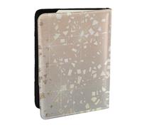 Wykjtwo Feuille d'étoile d'or Glamour Vintage Scintillante, Porte-Passeport Portefeuille de Voyage en Cuir PU Étui pour Passeport Couvre-Passeport 6,5 po