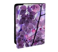Wykjtwo Feuille Violette, Porte-Passeport Portefeuille de Voyage en Cuir PU Étui pour Passeport Couvre-Passeport 6,5 po