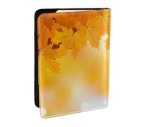Wykjtwo Feuilles d'automne, Porte-Passeport Portefeuille de Voyage en Cuir PU Étui pour Passeport Couvre-Passeport 6,5 po