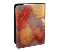 Wykjtwo Feuilles d'automne Qui Tombent sur la rivière (2), Porte-Passeport Portefeuille de Voyage en Cuir PU Étui pour Passeport Couvre-Passeport 6,5 po