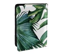 Wykjtwo Feuilles de Palmier florissantes, Porte-Passeport Portefeuille de Voyage en Cuir PU Étui pour Passeport Couvre-Passeport 6,5 po