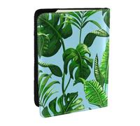 Wykjtwo Feuilles de Palmiers tropicaux, Porte-Passeport Portefeuille de Voyage en Cuir PU Étui pour Passeport Couvre-Passeport 6,5 po