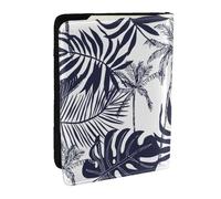 Wykjtwo Feuilles De Palmiers Tropicaux Silhouette Hawaïenne, Porte-Passeport Portefeuille de Voyage en Cuir PU Étui pour Passeport Couvre-Passeport 6,5 po