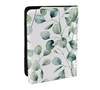 Wykjtwo Feuilles d'eucalyptus, Porte-Passeport Portefeuille de Voyage en Cuir PU Étui pour Passeport Couvre-Passeport 6,5 po