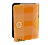 Wykjtwo Feuilles d'oranger et d'oranger, Porte-Passeport Portefeuille de Voyage en Cuir PU Étui pour Passeport Couvre-Passeport 6,5 po