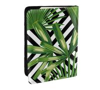 Wykjtwo Feuilles Vertes de Plante Tropicale de Palmier, Porte-Passeport Portefeuille de Voyage en Cuir PU Étui pour Passeport Couvre-Passeport 6,5 po