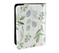 Wykjtwo Feuilles Vertes de Sauge, Porte-Passeport Portefeuille de Voyage en Cuir PU Étui pour Passeport Couvre-Passeport 6,5 po