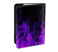 Wykjtwo Flamme Violette, Porte-Passeport Portefeuille de Voyage en Cuir PU Étui pour Passeport Couvre-Passeport 6,5 po