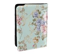 Wykjtwo Fleur Aquarelle Floral Printemps, Porte-Passeport Portefeuille de Voyage en Cuir PU Étui pour Passeport Couvre-Passeport 6,5 po