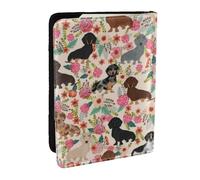 Wykjtwo Fleur de Chien, Porte-Passeport Portefeuille de Voyage en Cuir PU Étui pour Passeport Couvre-Passeport 6,5 po