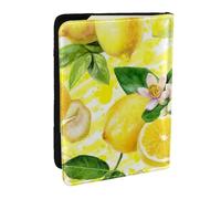 Wykjtwo Fleur de Citron, Porte-Passeport Portefeuille de Voyage en Cuir PU Étui pour Passeport Couvre-Passeport 6,5 po
