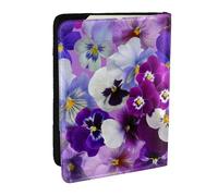 Wykjtwo Fleur Mauve, Porte-Passeport Portefeuille de Voyage en Cuir PU Étui pour Passeport Couvre-Passeport 6,5 po