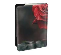 Wykjtwo Fleur Rose Imprimée, Porte-Passeport Portefeuille de Voyage en Cuir PU Étui pour Passeport Couvre-Passeport 6,5 po