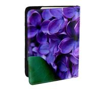Wykjtwo Fleur Violette, Porte-Passeport Portefeuille de Voyage en Cuir PU Étui pour Passeport Couvre-Passeport 6,5 po