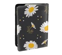 Wykjtwo Fleurs de Marguerite, Porte-Passeport Portefeuille de Voyage en Cuir PU Étui pour Passeport Couvre-Passeport 6,5 po