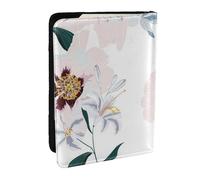 Wykjtwo Fleurs de Pivoine Rose à Motif Floral, Porte-Passeport Portefeuille de Voyage en Cuir PU Étui pour Passeport Couvre-Passeport 6,5 po