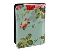 Wykjtwo Fleurs Florales Vintage, Porte-Passeport Portefeuille de Voyage en Cuir PU Étui pour Passeport Couvre-Passeport 6,5 po