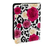 Wykjtwo Fleurs léopard colorées, Porte-Passeport Portefeuille de Voyage en Cuir PU Étui pour Passeport Couvre-Passeport 6,5 po