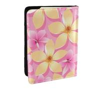 Wykjtwo Fleurs Tropicales Roses Et Oranges, Porte-Passeport Portefeuille de Voyage en Cuir PU Étui pour Passeport Couvre-Passeport 6,5 po