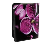 Wykjtwo Fleurs Violettes imprimées, Porte-Passeport Portefeuille de Voyage en Cuir PU Étui pour Passeport Couvre-Passeport 6,5 po