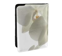 Wykjtwo Floral Fleurs Blanches Orchidée Élégant Moderne Tendance, Porte-Passeport Portefeuille de Voyage en Cuir PU Étui pour Passeport Couvre-Passeport 6,5 po