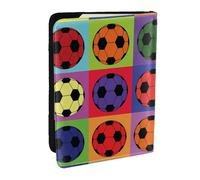Wykjtwo Football coloré, Porte-Passeport Portefeuille de Voyage en Cuir PU Étui pour Passeport Couvre-Passeport 6,5 po