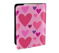 Wykjtwo Forme d'amour Rose, Porte-Passeport Portefeuille de Voyage en Cuir PU Étui pour Passeport Couvre-Passeport 6,5 po