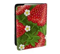 Wykjtwo Fraise et Fleur, Porte-Passeport Portefeuille de Voyage en Cuir PU Étui pour Passeport Couvre-Passeport 6,5 po