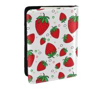 Wykjtwo Fraise, Porte-Passeport Portefeuille de Voyage en Cuir PU Étui pour Passeport Couvre-Passeport 6,5 po