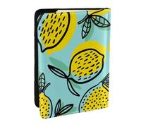 Wykjtwo Fruit de Citron Jaune Abucaky, Porte-Passeport Portefeuille de Voyage en Cuir PU Étui pour Passeport Couvre-Passeport 6,5 po