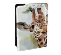 Wykjtwo Girafe cerf Aquarelle, Porte-Passeport Portefeuille de Voyage en Cuir PU Étui pour Passeport Couvre-Passeport 6,5 po