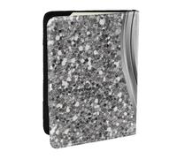 Wykjtwo Glam argenté à Fausses Paillettes, Porte-Passeport Portefeuille de Voyage en Cuir PU Étui pour Passeport Couvre-Passeport 6,5 po