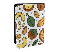 Wykjtwo Graines de Noix de Style Doodle, Porte-Passeport Portefeuille de Voyage en Cuir PU Étui pour Passeport Couvre-Passeport 6,5 po